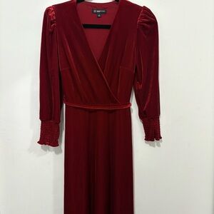 Red Velvet Long Sleeve Dress | Holidays | Elegant